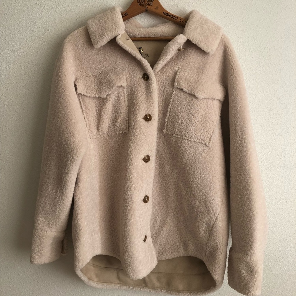 Maje Overshirt-Style ECRU Jacket